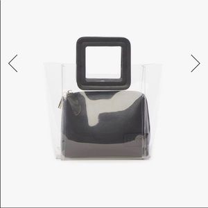 STAUD Mini Shirley Bag in Black Clear PVC Leather